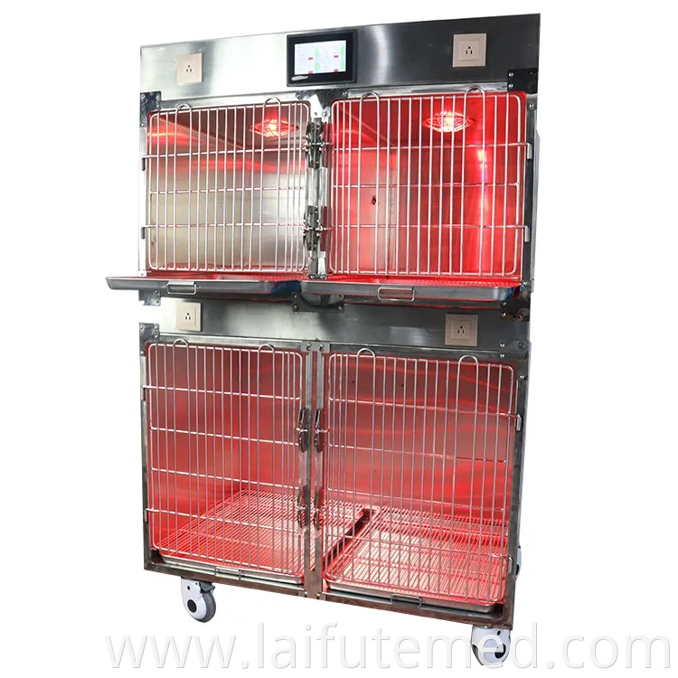 High Quality Veterinary Medical Stainless Steel Animal Cage Veterinary Oxygen Cage Veterinary Cages for Dog Cat Vet Clinic